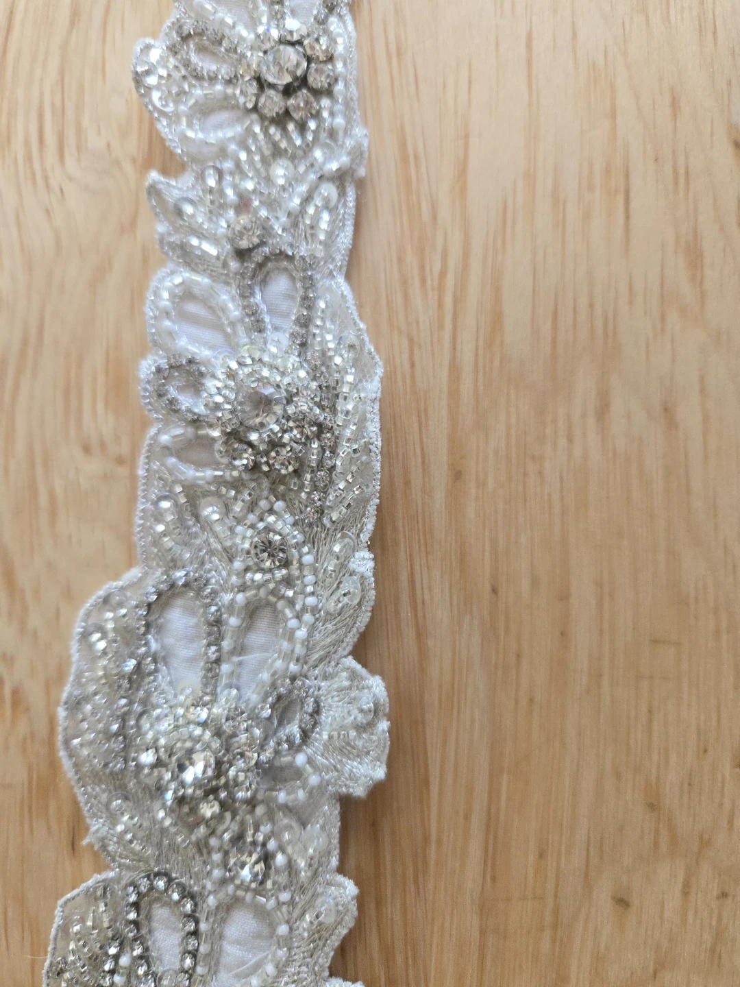 Embellished Bridal Belt Appliqué with Rhinestones - photo 3