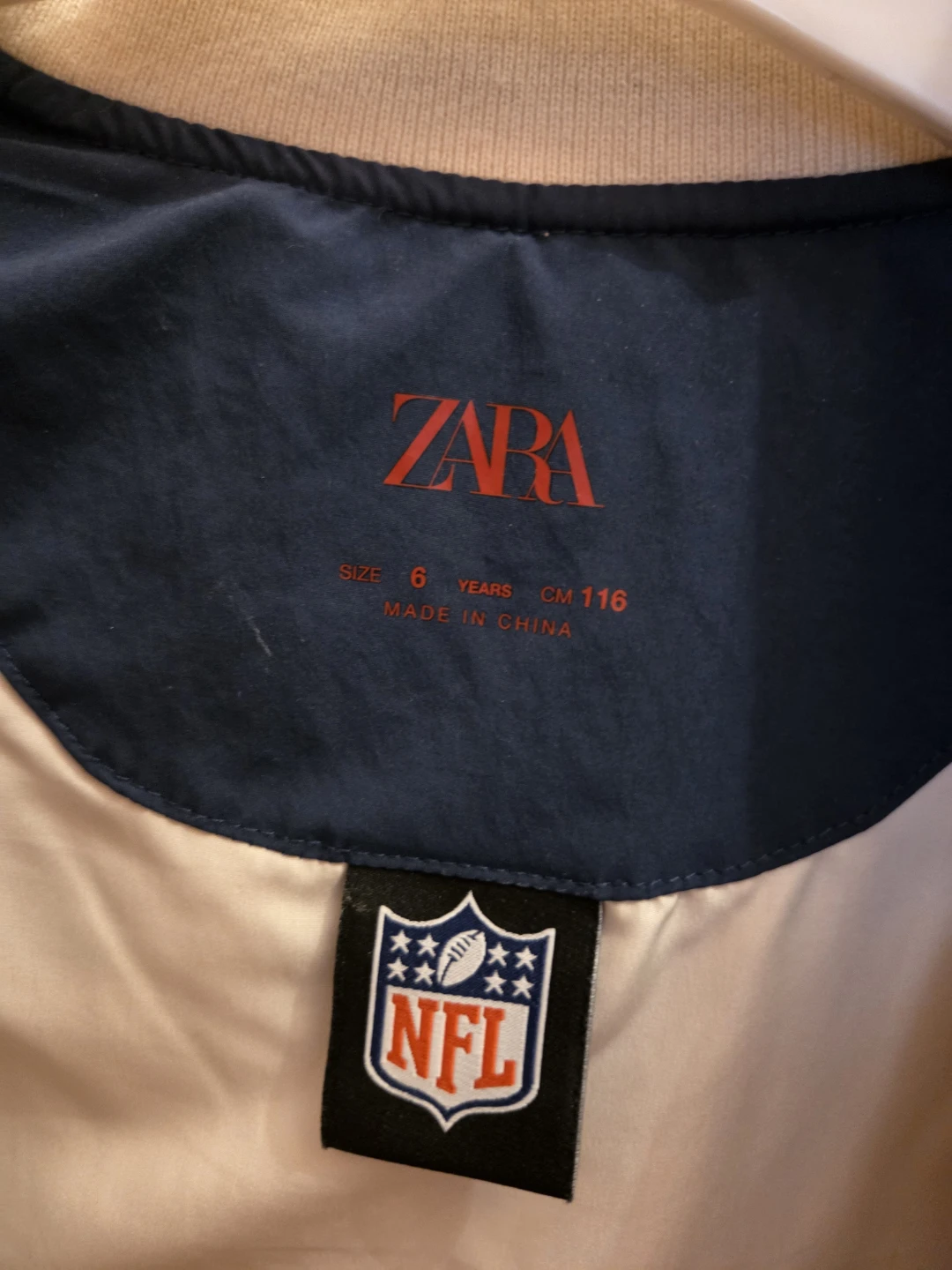 Zara Boys NFL New York Giants Varsity Jacket Size 6 - photo 4