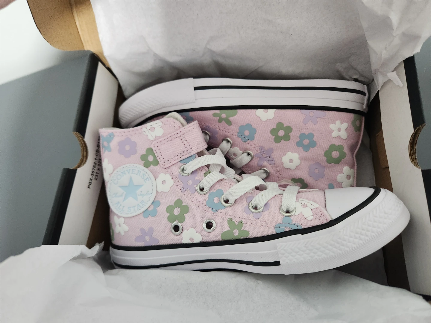 Converse Youth Pink Floral High Top Sneakers Size 13 - photo 5