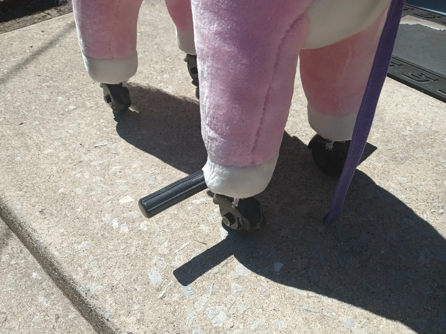 Pink Plush Ride-On Horse Toy with Wheels - photo 4