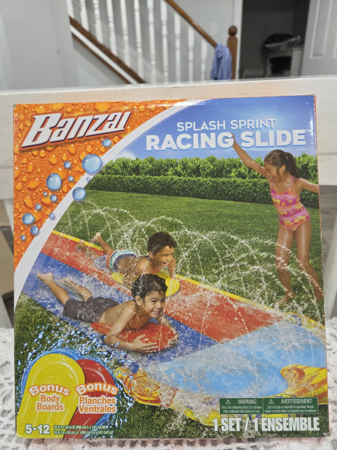Banzai Splash Sprint Racing Slide Set with Bonus Body Boards