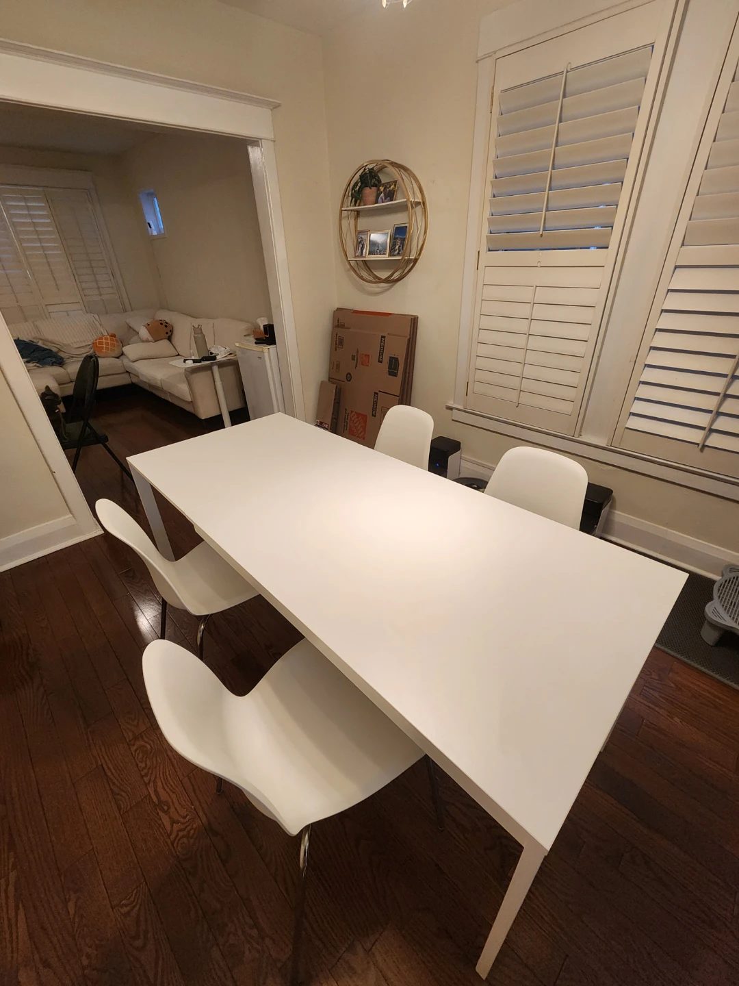 IKEA White Extendable Dining Table And Chairs - photo 2