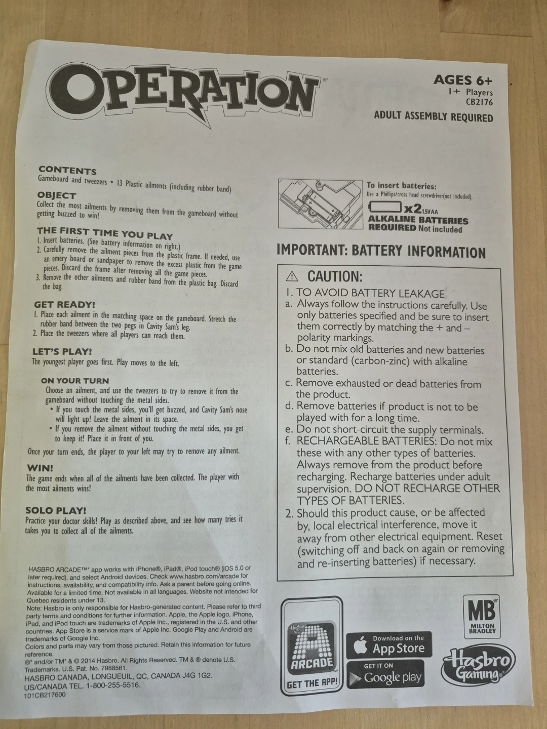 Hasbro Operation Board Game - photo 3