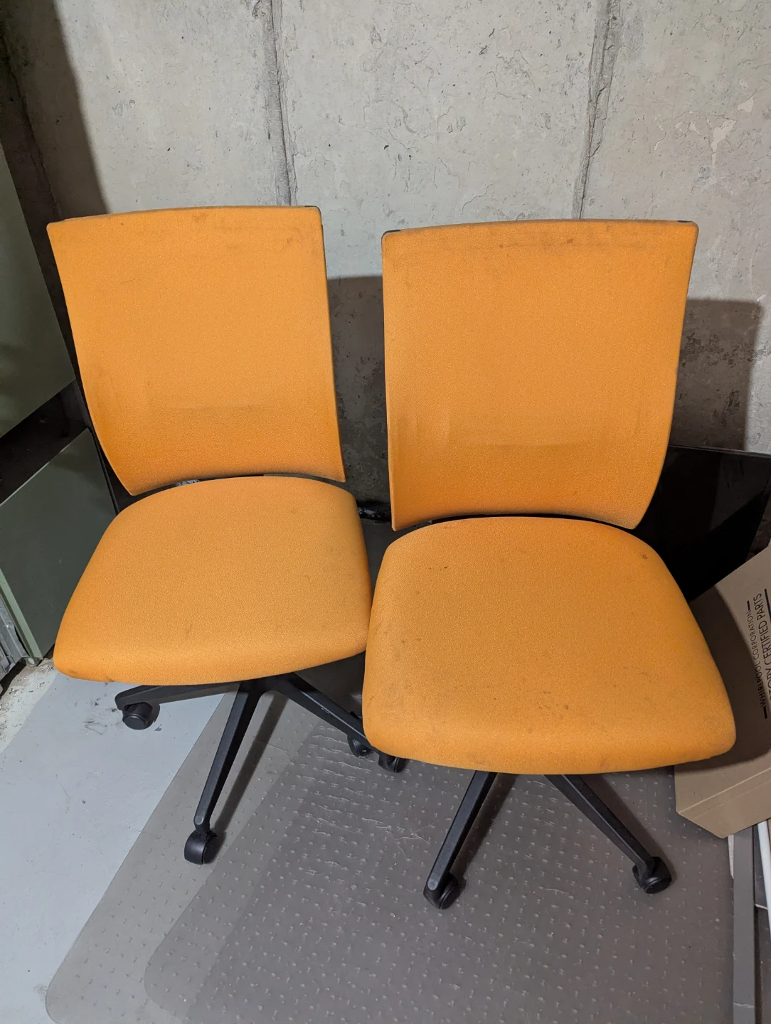 Set of 2 Orange Office Chairs