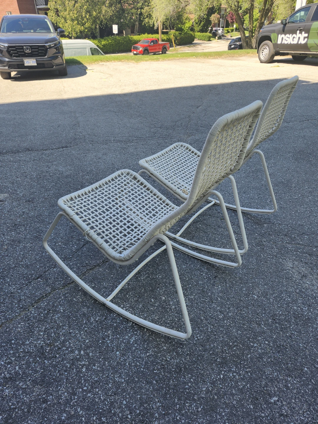 White Woven Rocking Chairs - Set of 2 - photo 3
