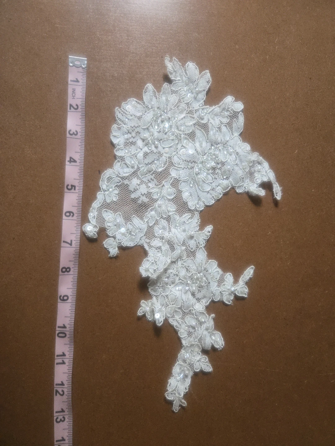 White Lace Applique with Beads and Sequins 15 Pieces Available - photo 4