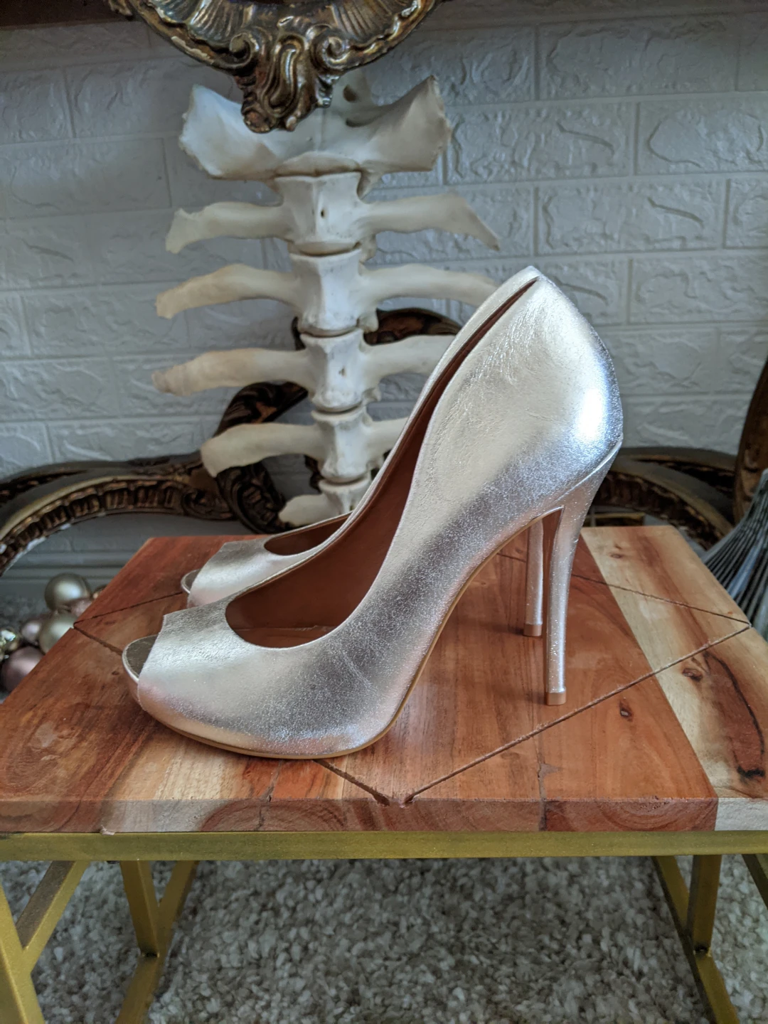 Le Château Silver Peep-Toe Heels - photo 3