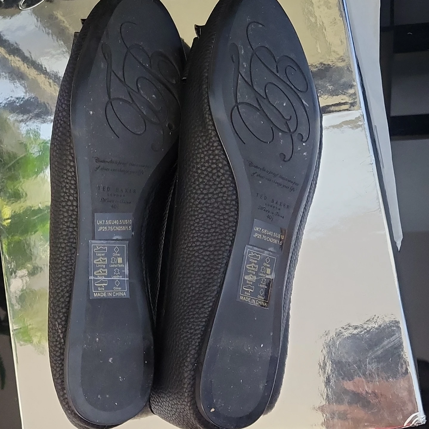 Ted Baker London Black Bow Ballet Flats - Women's Size 7 - photo 5