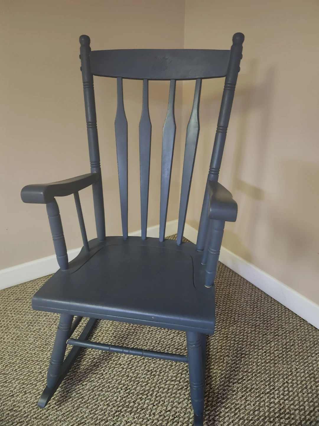 Dark Blue Wooden Rocking Chair