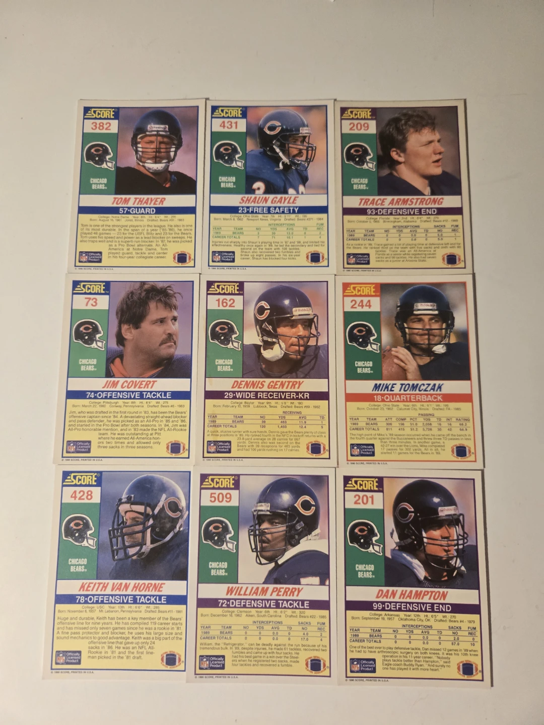 1990 Score Chicago Bears Football Cards - photo 4