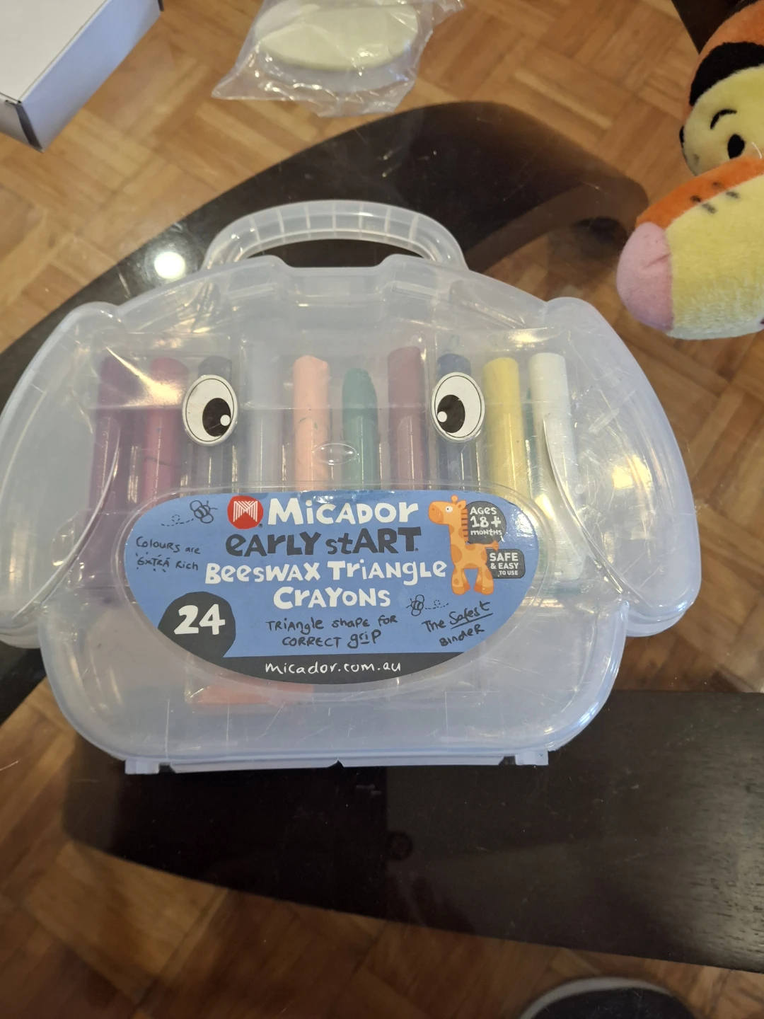 Janod wooden owl clock+Micador Triangle Crayons +Tigger harness - photo 3