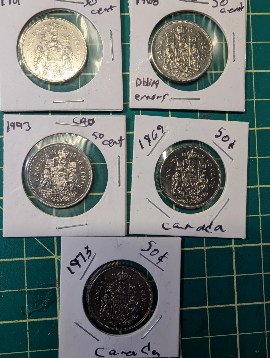 Collection of Canadian 50 Cent Coins