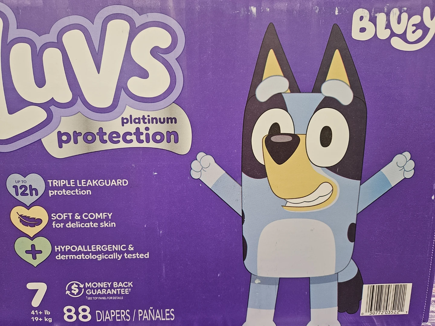 Luvs Size 7 Diapers with Bluey - 88 Count