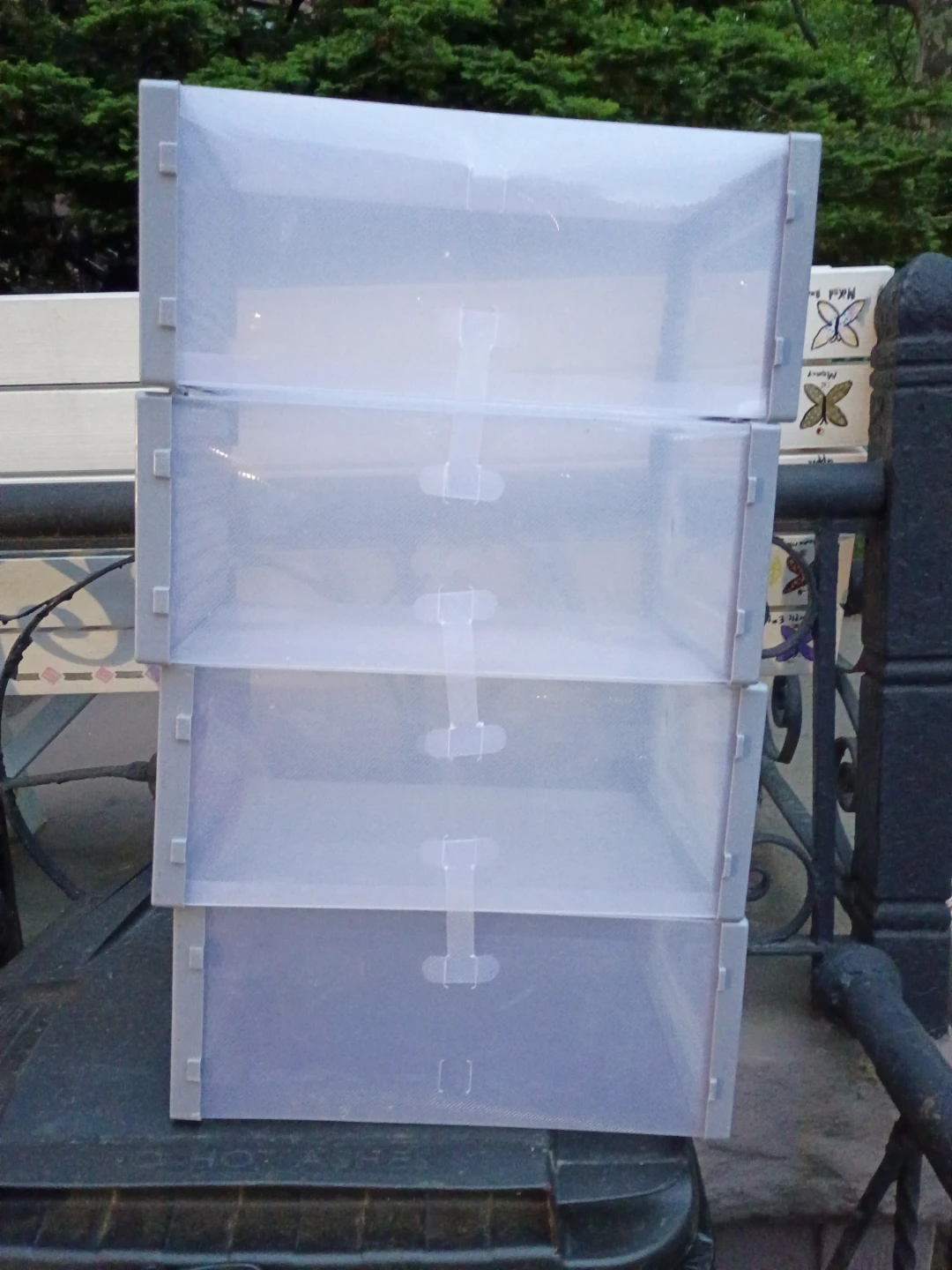 Stackable Shoe Storage Boxes (Set of 4) - photo 2