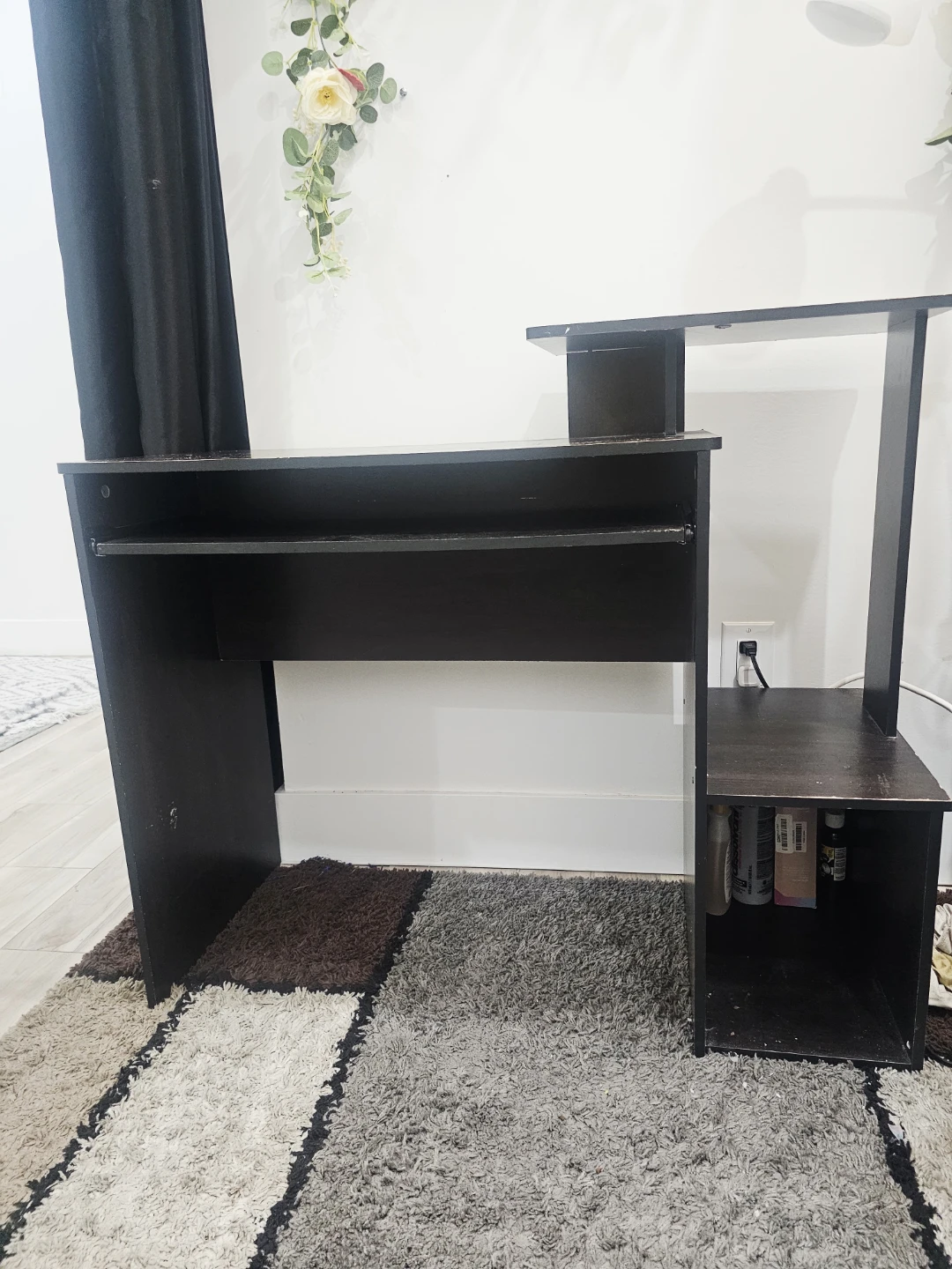 Dark Brown Computer Desk with Keyboard Tray - photo 3