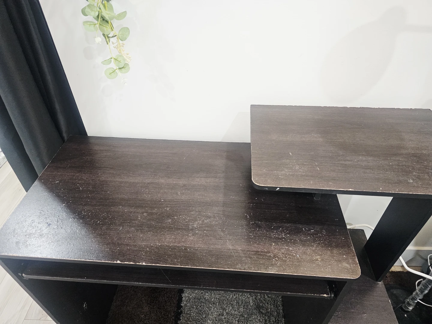 Dark Brown Computer Desk with Keyboard Tray - photo 4