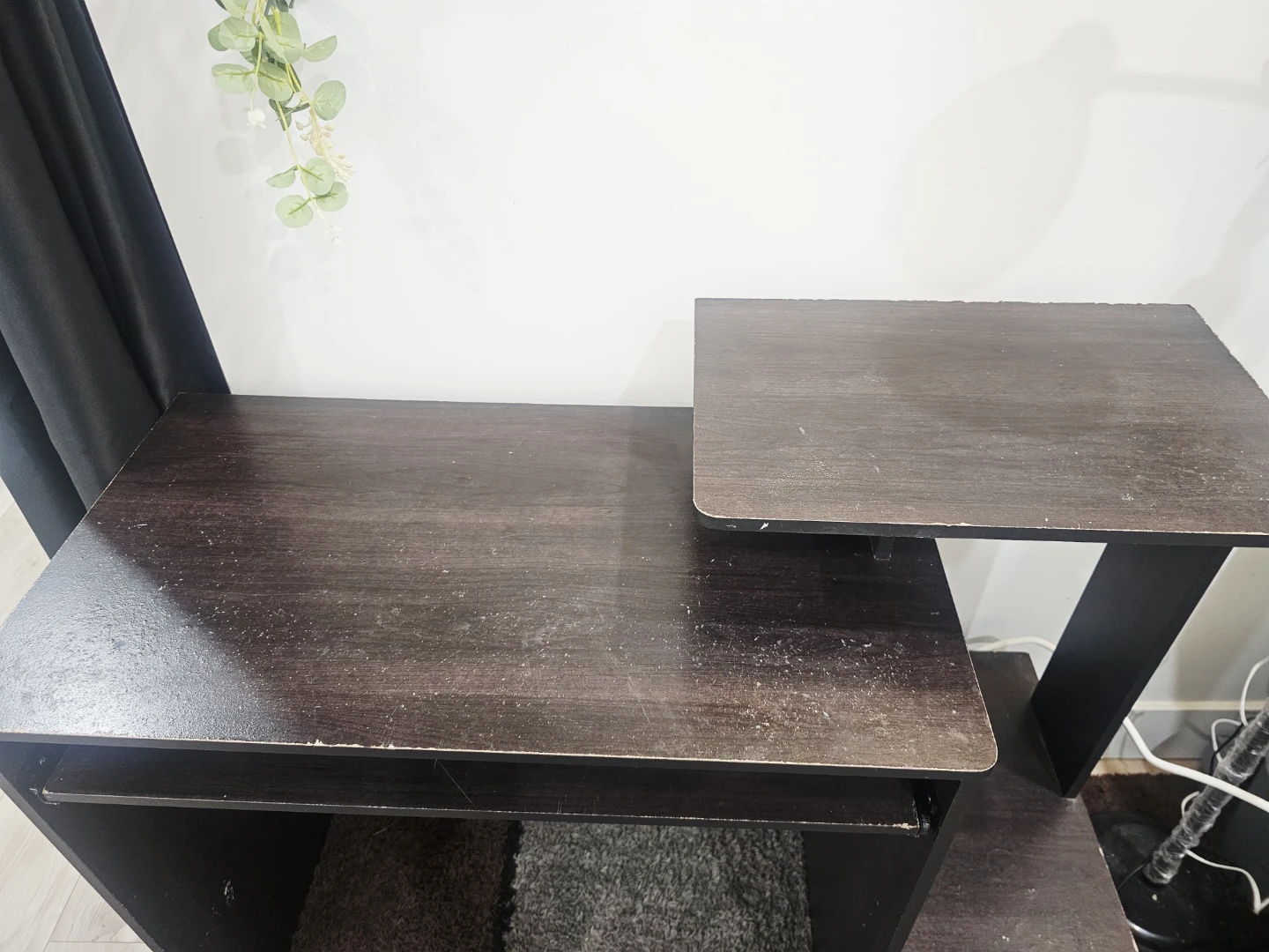 Dark Brown Computer Desk with Keyboard Tray - photo 5