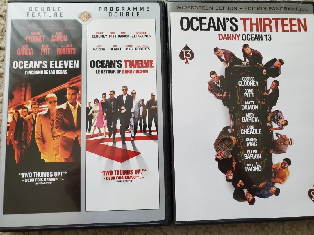Ocean's Eleven, Twelve, and Thirteen DVDs
