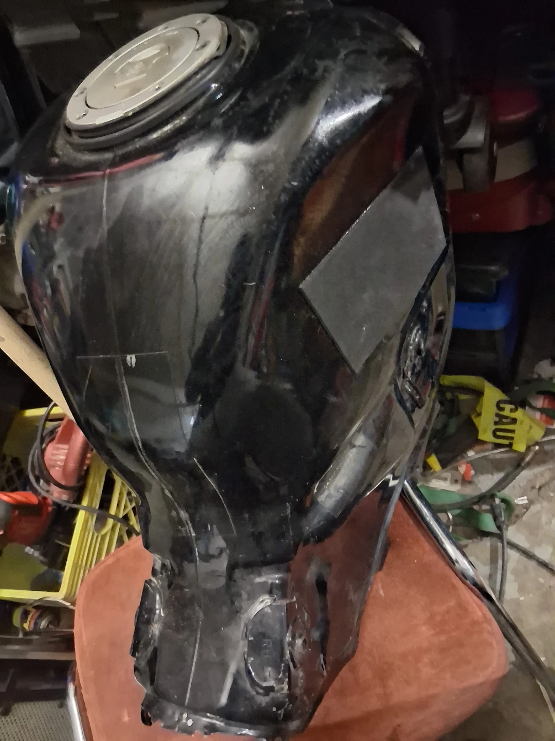 Black Motorcycle Gas Tank