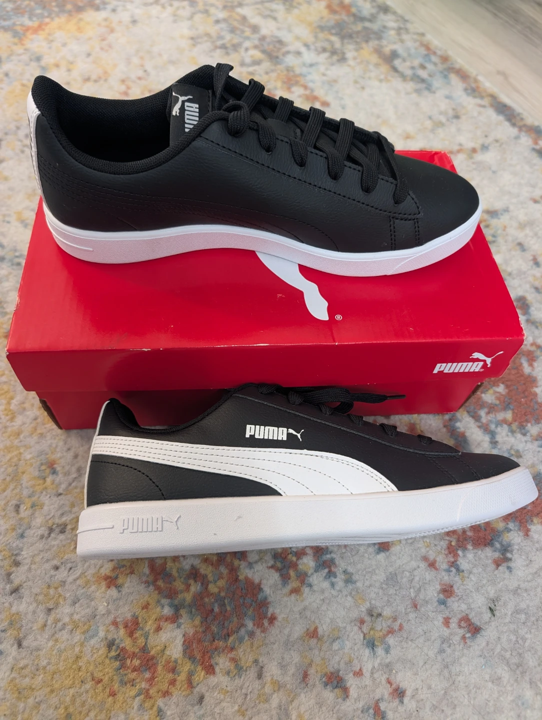 Puma Smash V2 Black White Sneakers - Women's Size 8 - photo 3