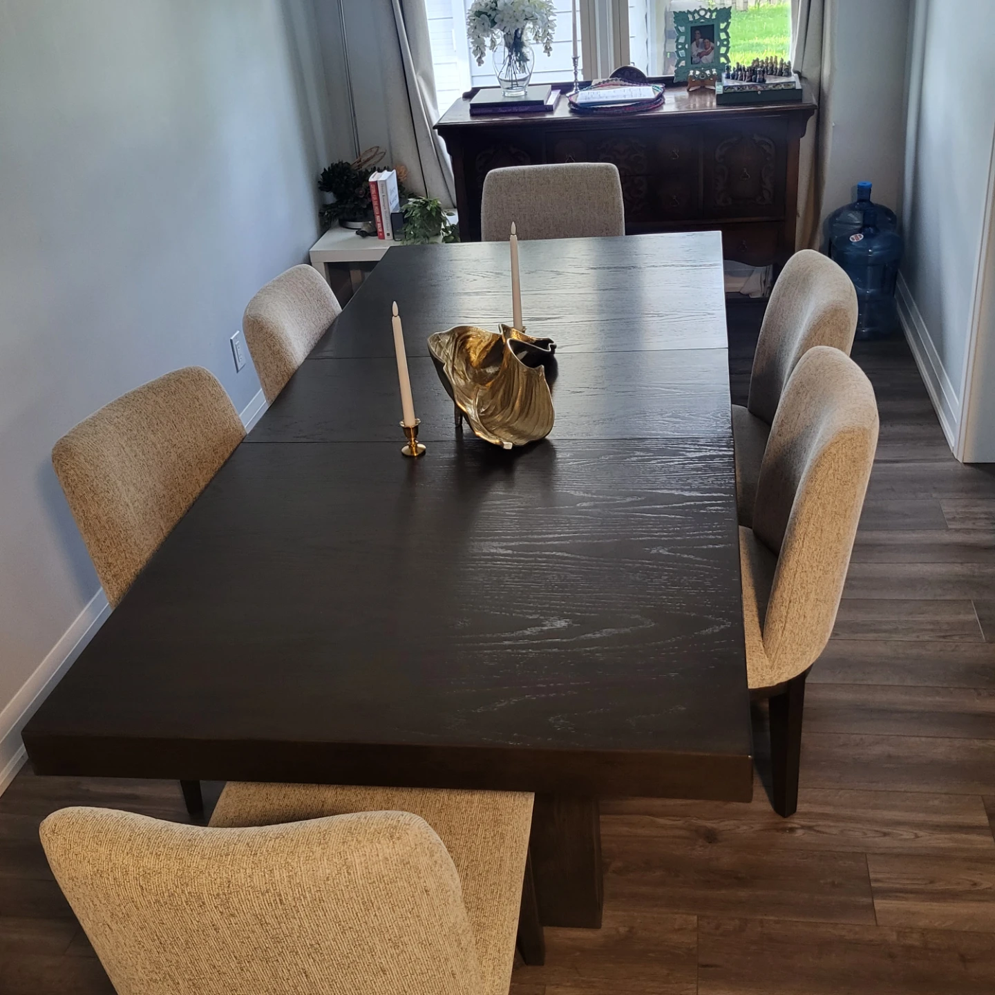 Dark Wood Dining Table with Chairs - photo 2