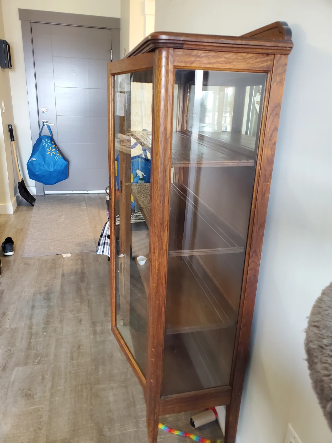 Vintage Wooden Display Cabinet with Glass Doors - photo 3