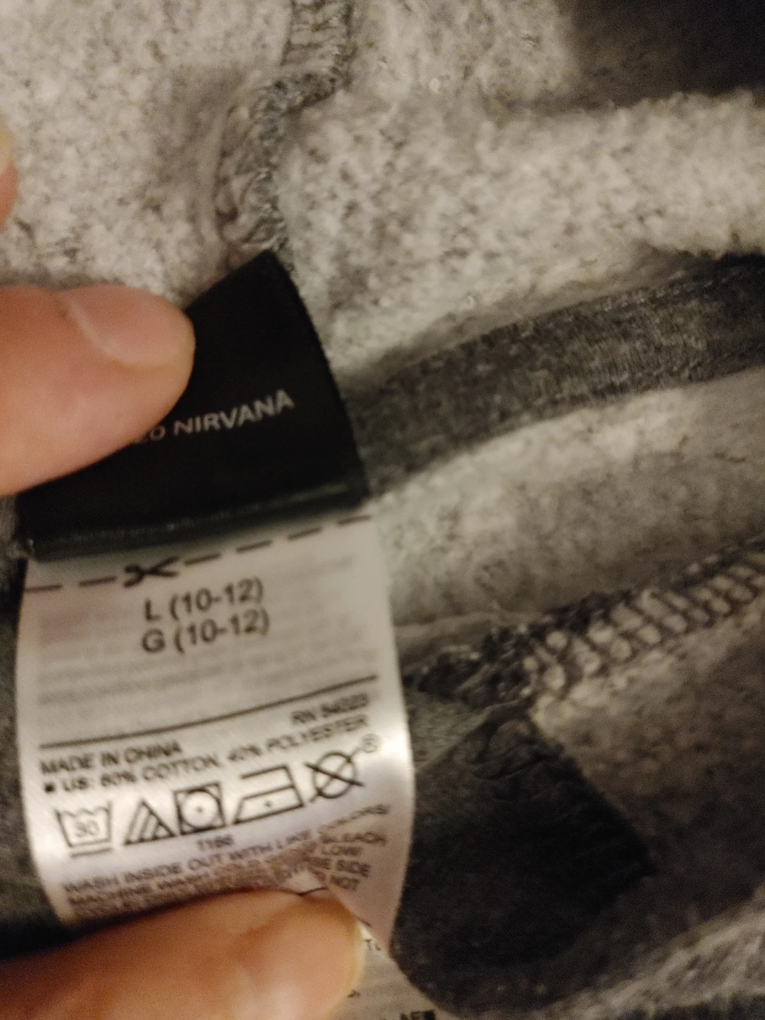 Nirvana Smiley Face Hoodie - Grey - Size L (10-12) - photo 3