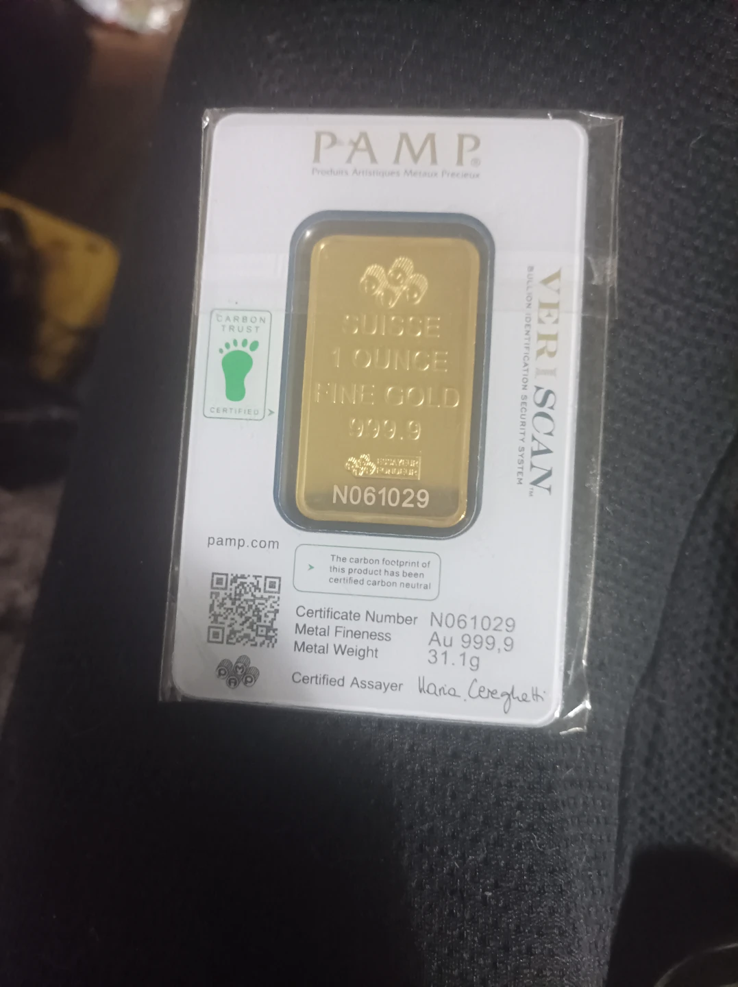 PAMP Suisse 1 Ounce Fine Gold Bar