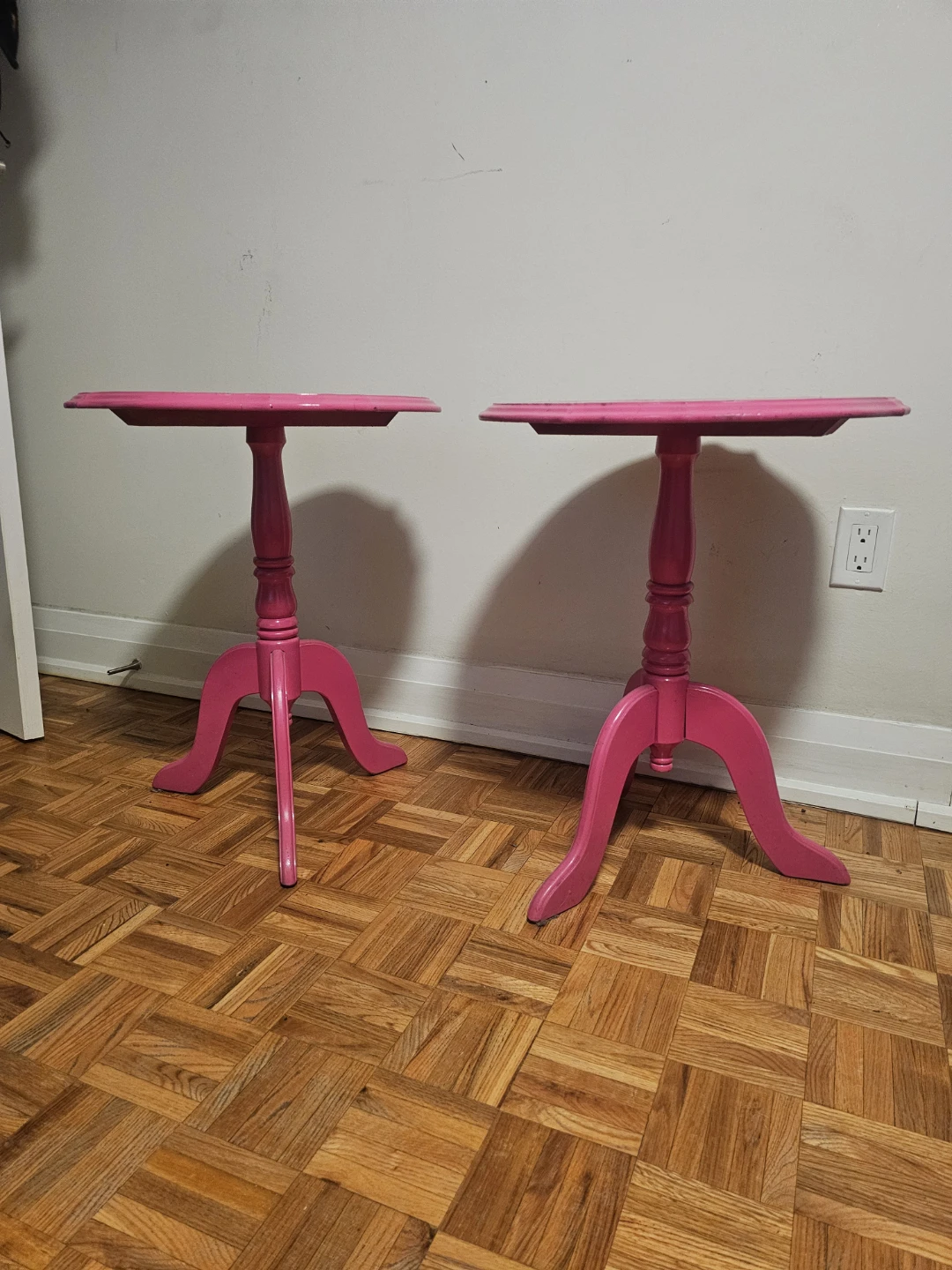 Pink Accent Side Tables - Set of 2