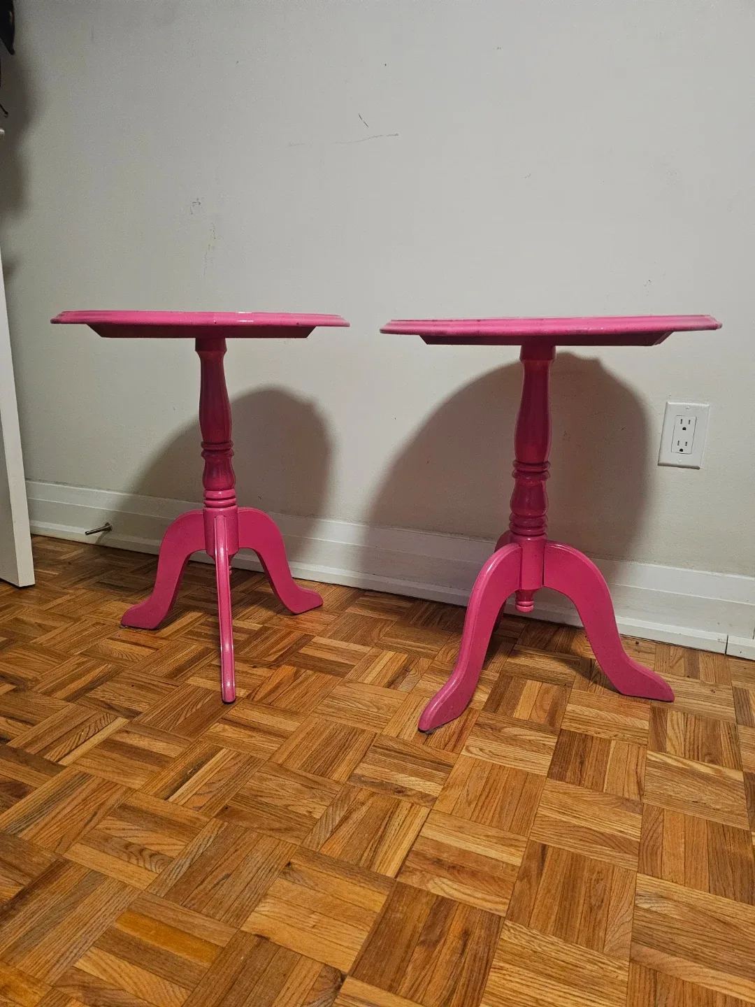 Pink Accent Side Tables - Set of 2