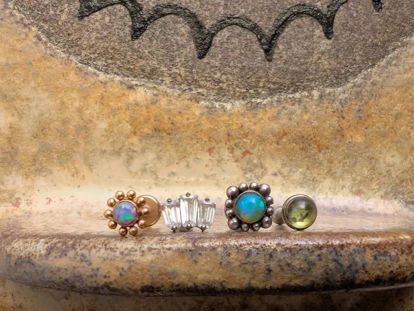 Gemstone Body Jewelry / Labret / Tragus / Philtrum / Cartilage