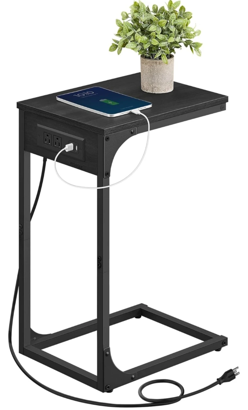 VASAGLE C-Table with Built-in Power Strip - photo 3