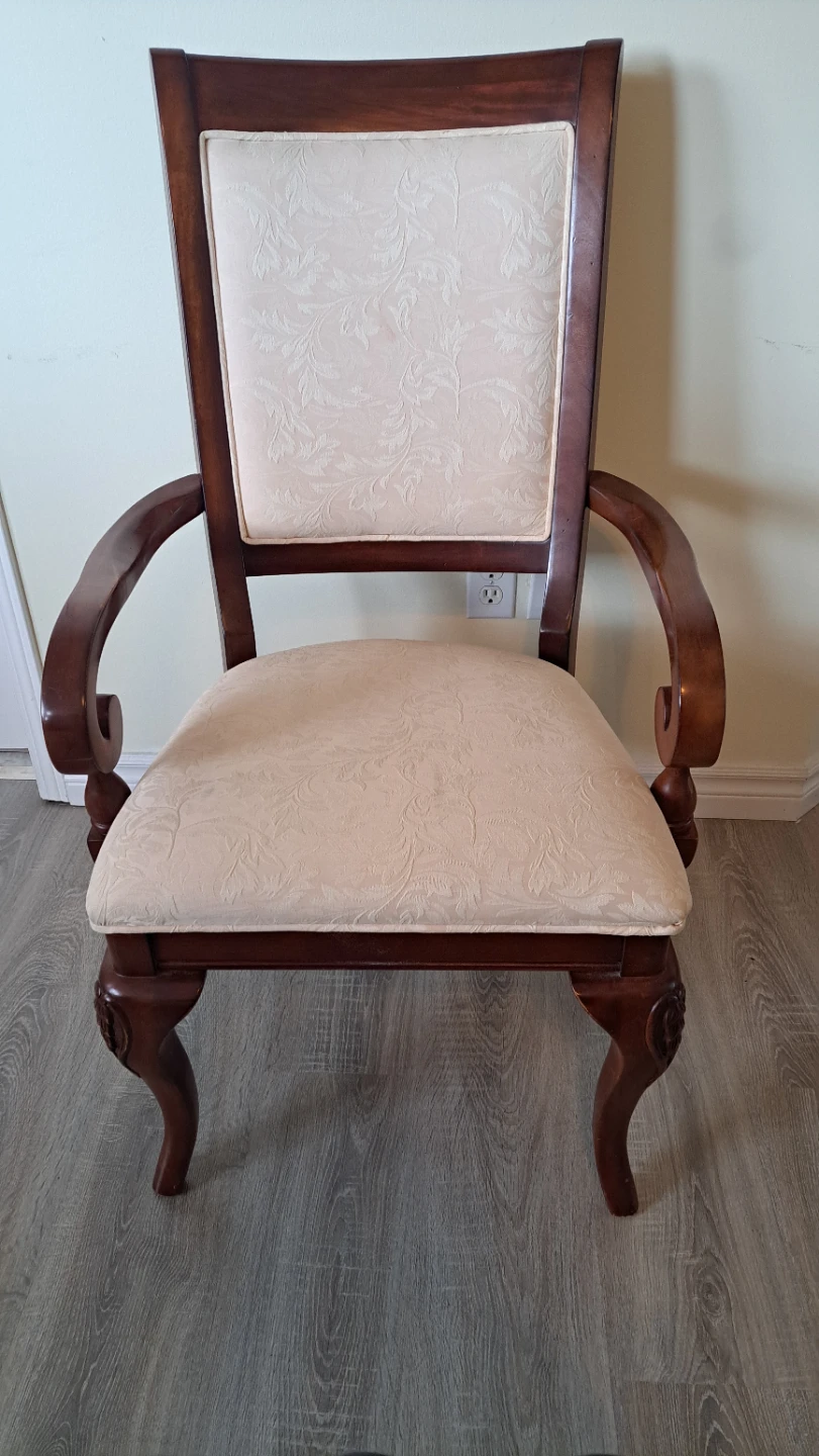 Armchair with damask upholstery
