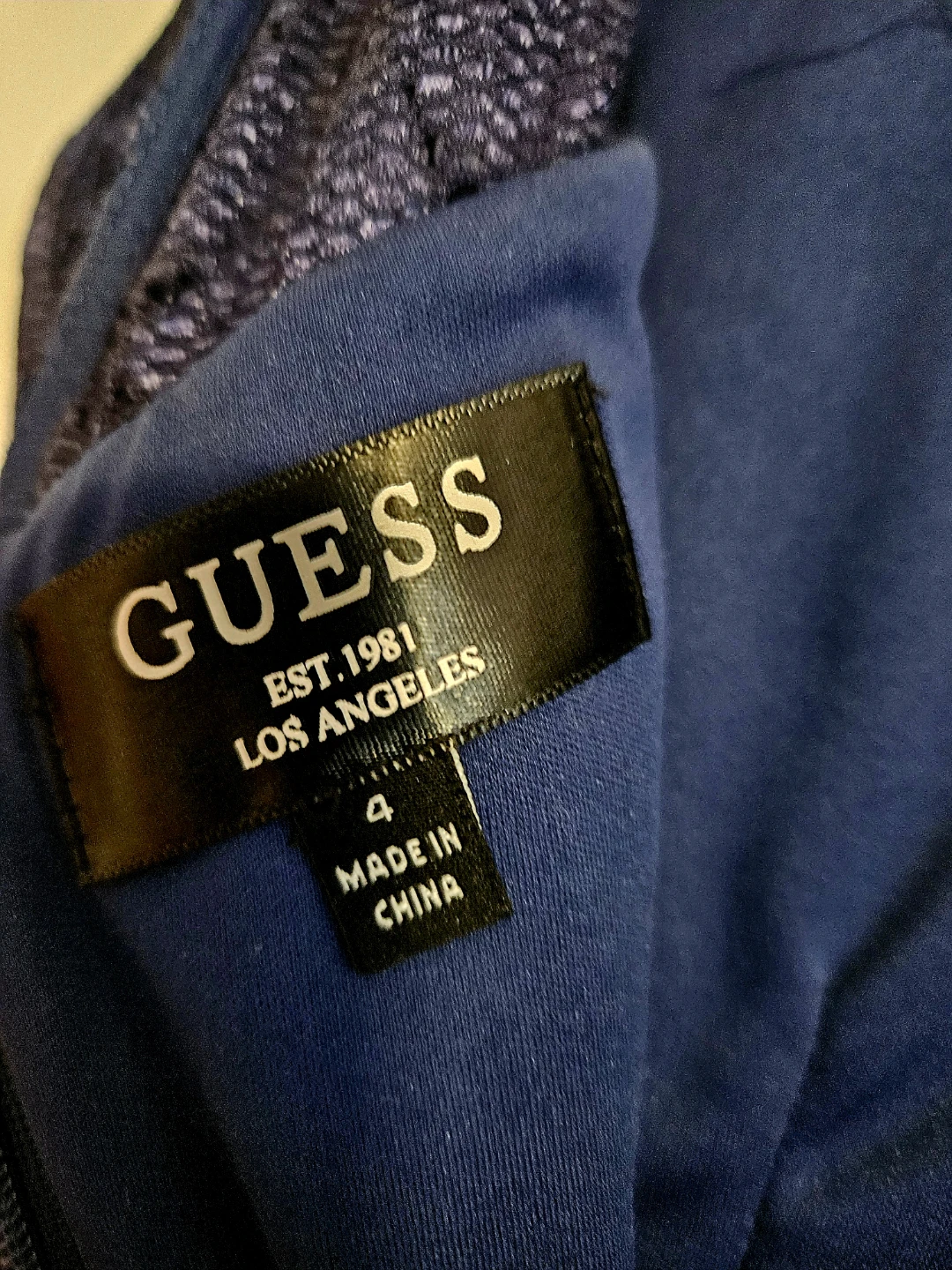 Guess Blue Lace Dress Size 4 - photo 4
