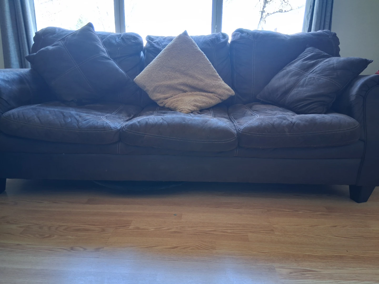 Brown Suede-like Sofa - photo 3
