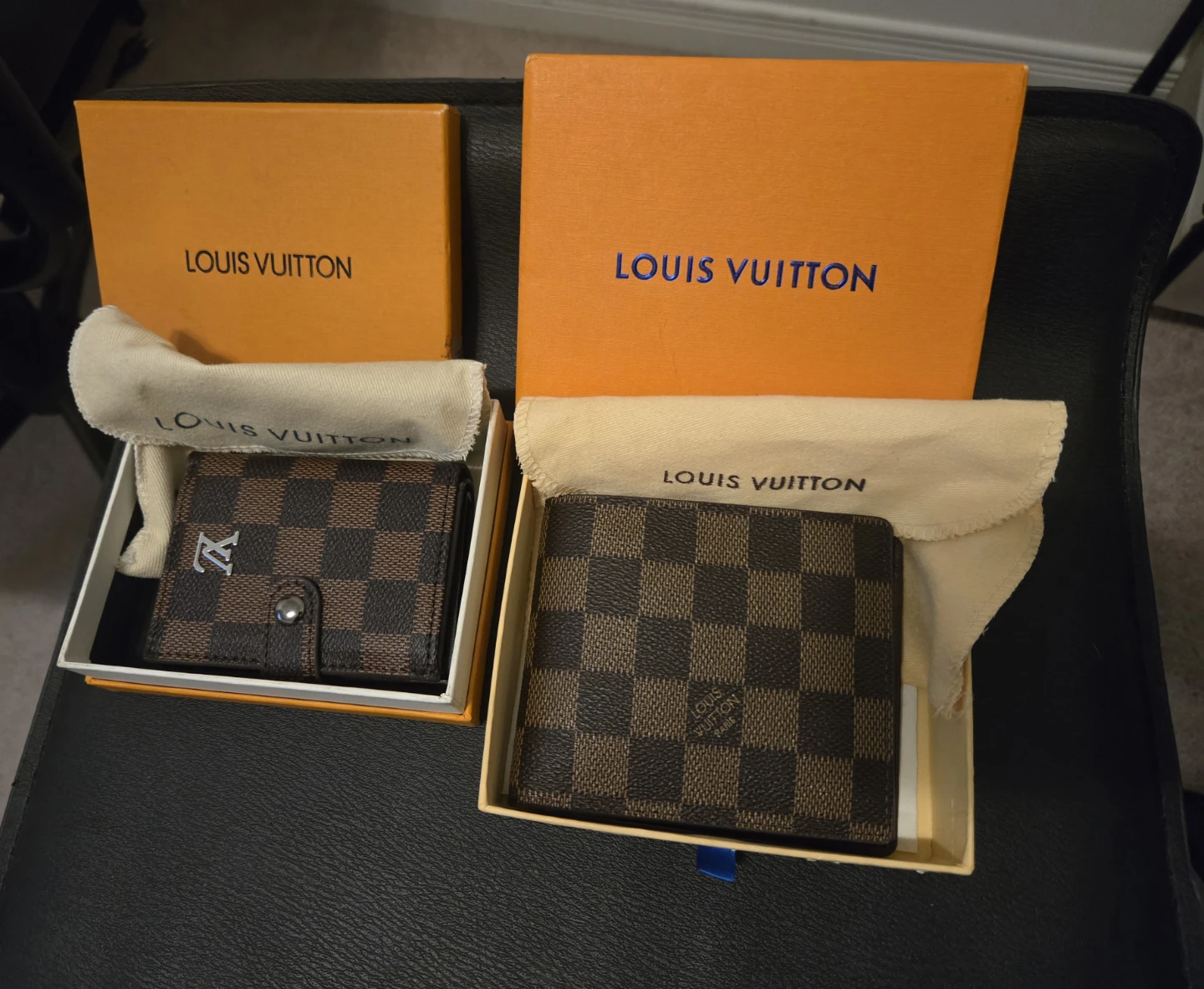 Louis Vuitton card holder and 3 fold wallet set