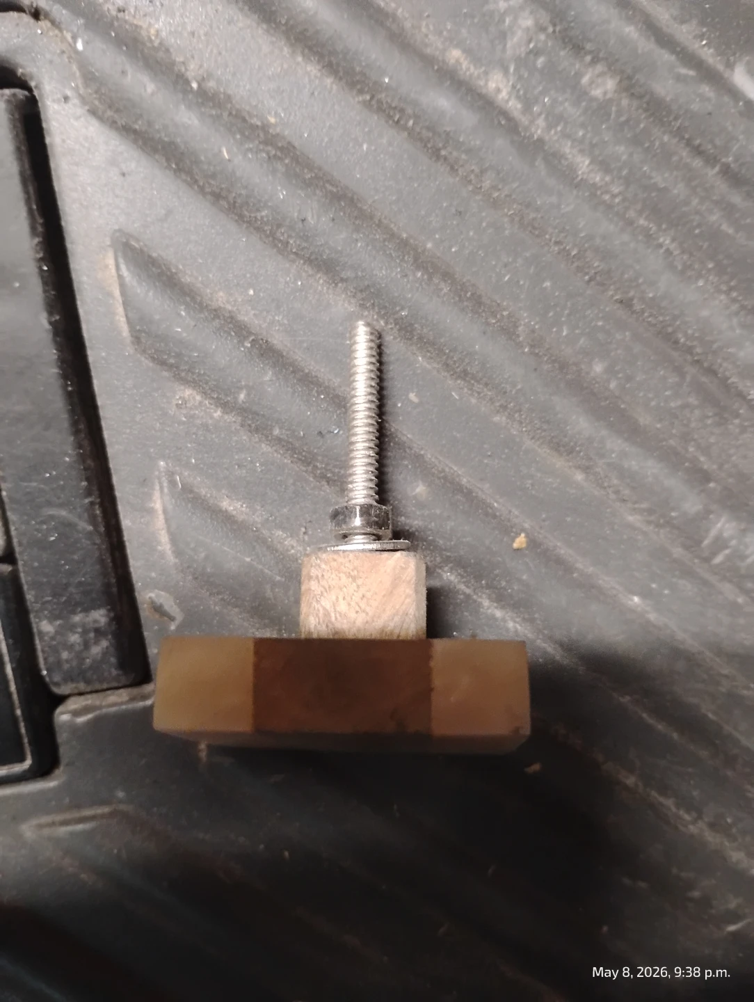 Wooden and stone drawer pull/knob with hardware