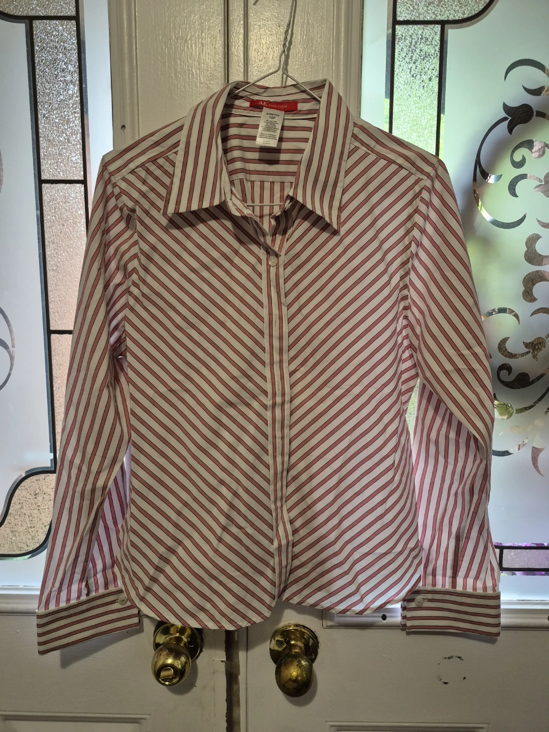 Anne Klein Striped Stretch Blouse - Size 10P