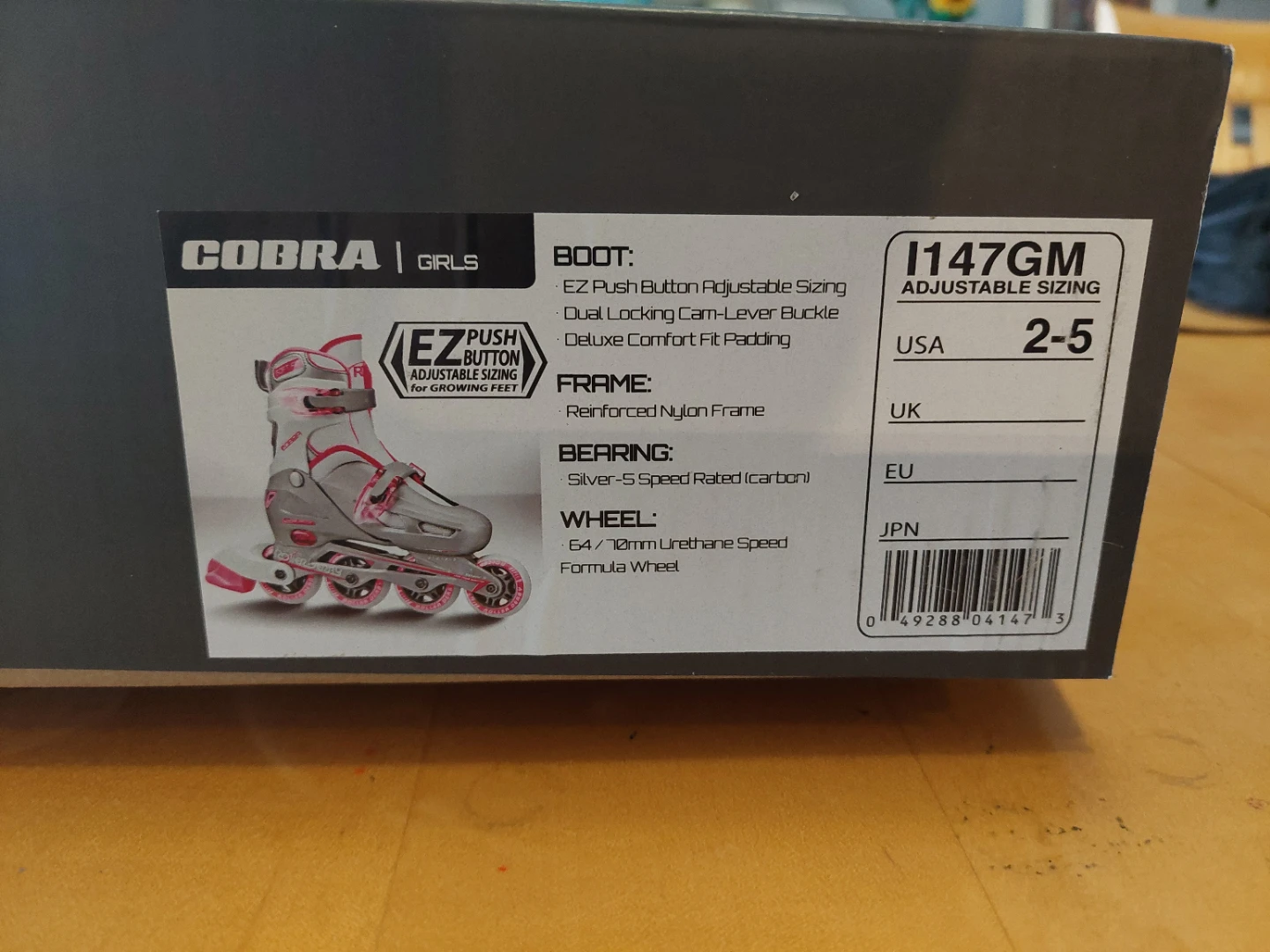 Roller Derby "Cobra" Girl's Adjustable Roller Blades - Size 2-5 - photo 3
