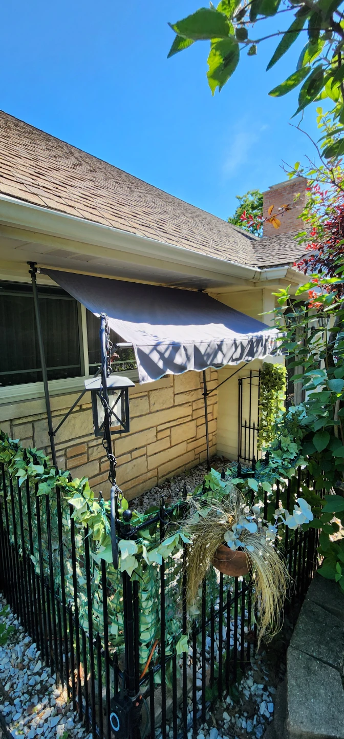 Gray Manual Retractable Awning