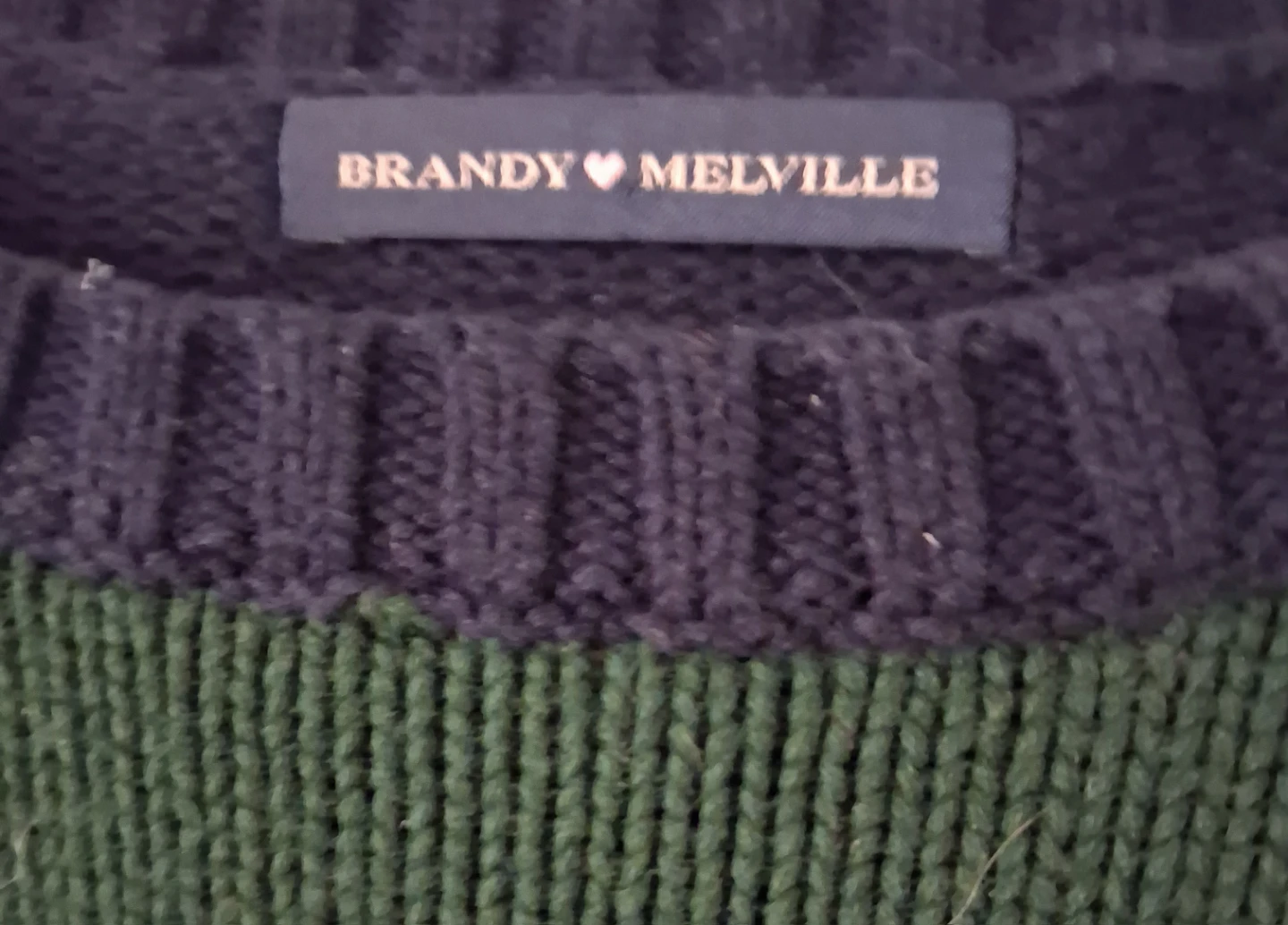 Brandy Melville Green & Navy Striped Sweater - photo 3