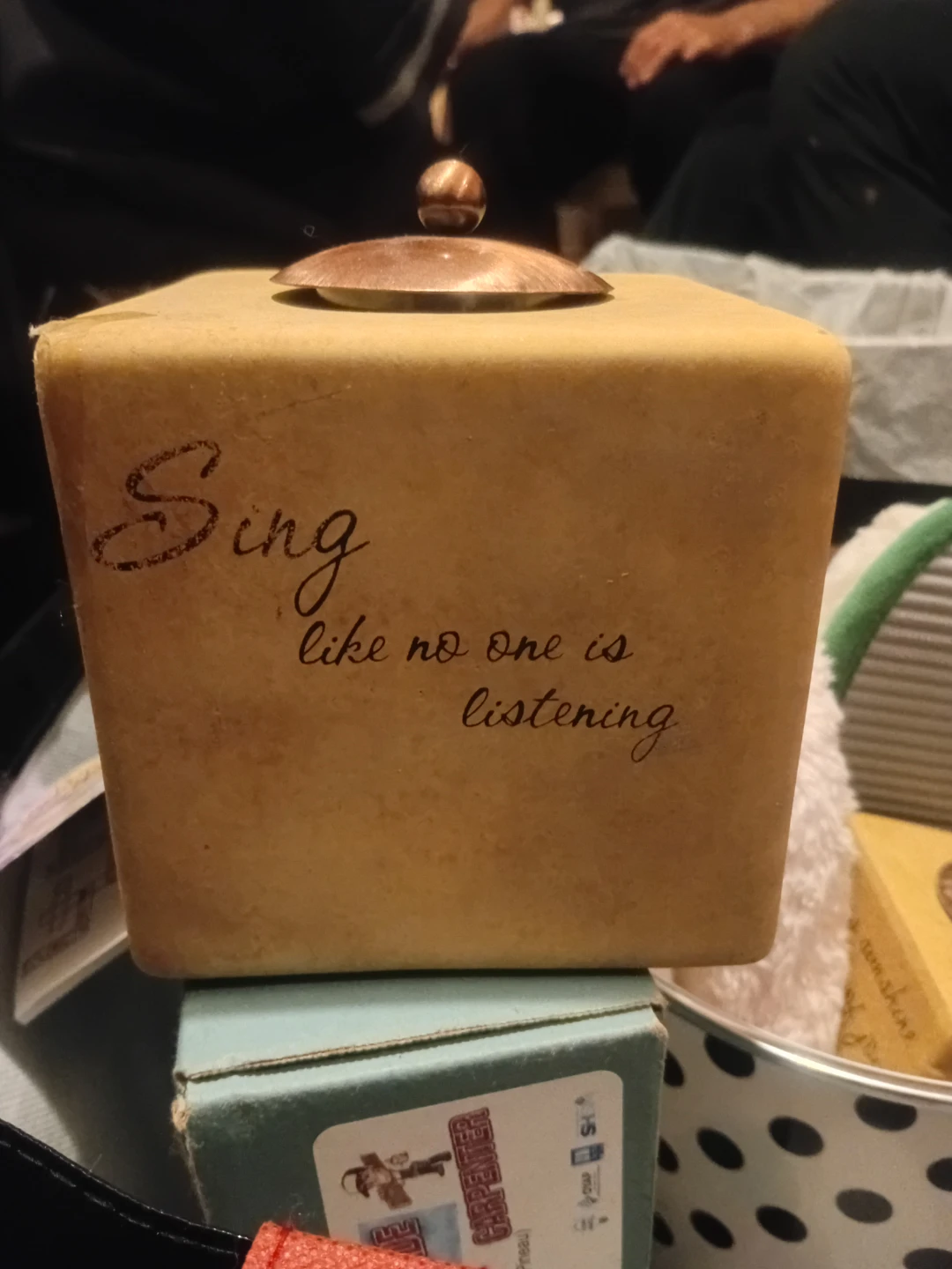Decorative Vintage Style Trinket Box with a small candle & lid - photo 2