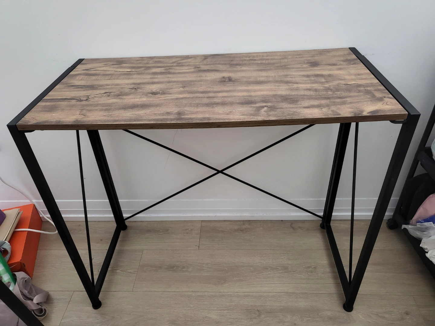 Rustic Brown and Black Folding Desk - 100cm - photo 2