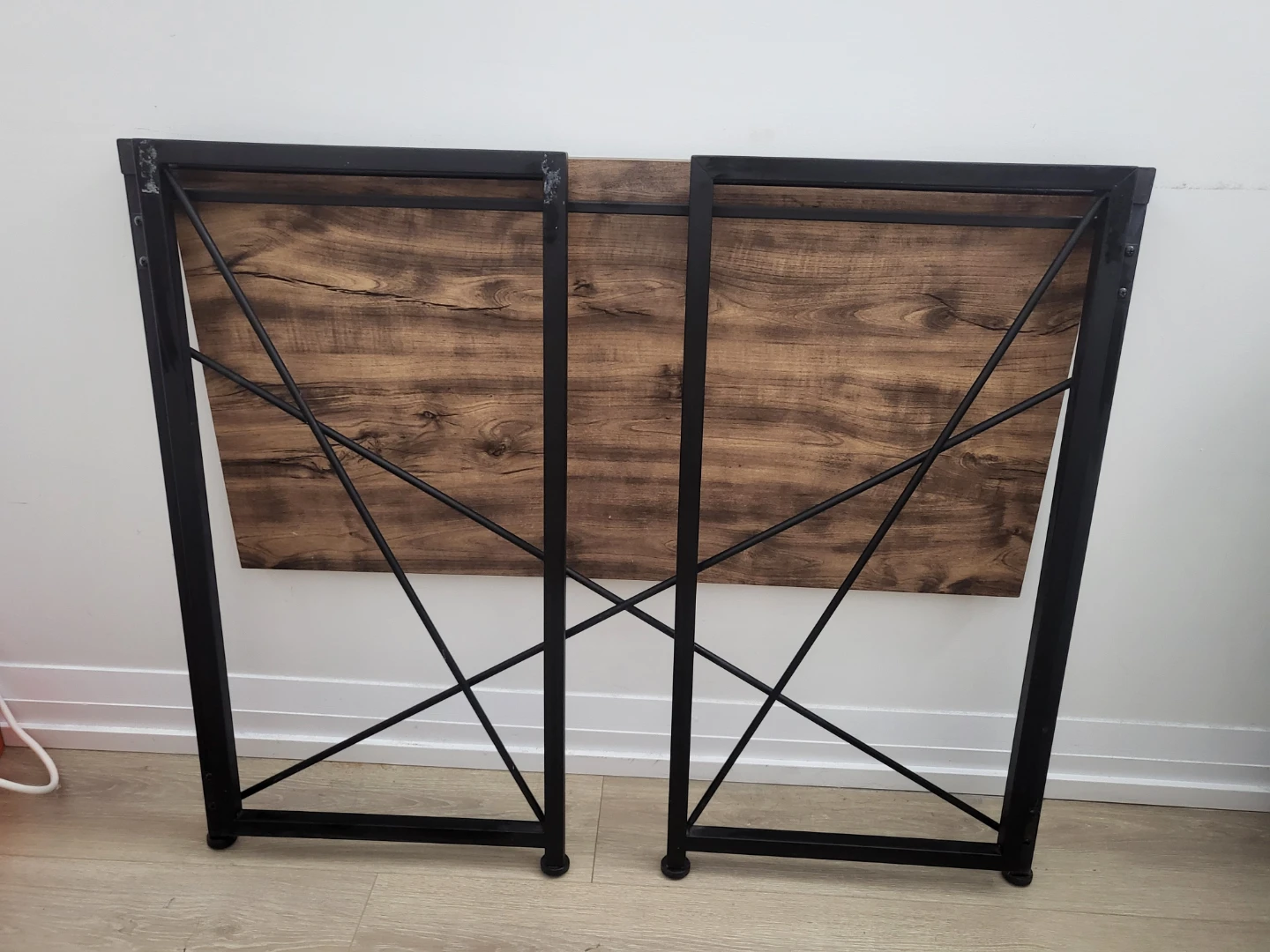 Rustic Brown and Black Folding Desk - 100cm - photo 3