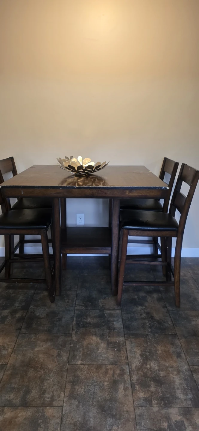 Wooden Dining Table with 4 Chairs