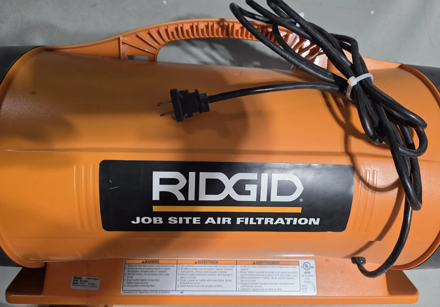 RIDGID Job Site Air Filtration Fan