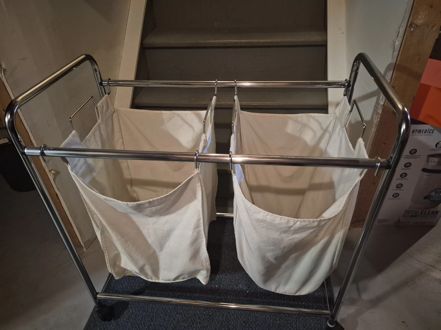 Double Laundry Hamper with Metal Frame