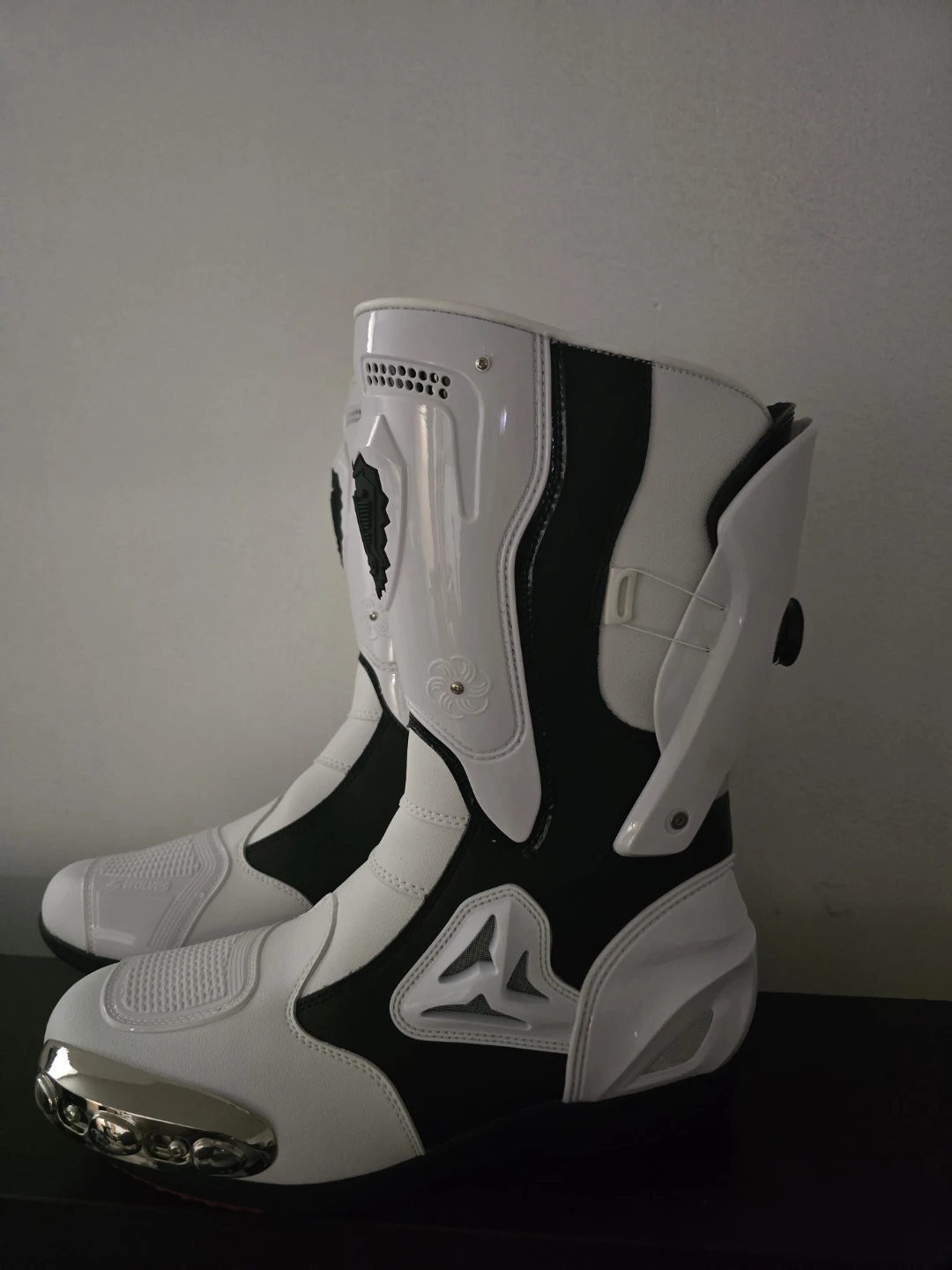 JG-WOLVES Motorcycle Boots - White/Black - photo 2