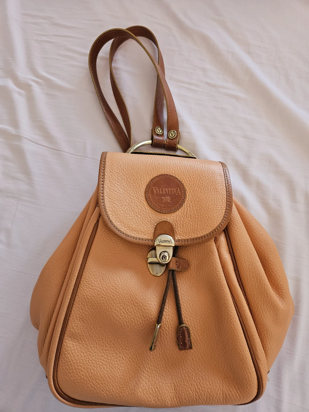 Valentina Leather Bucket Backpack