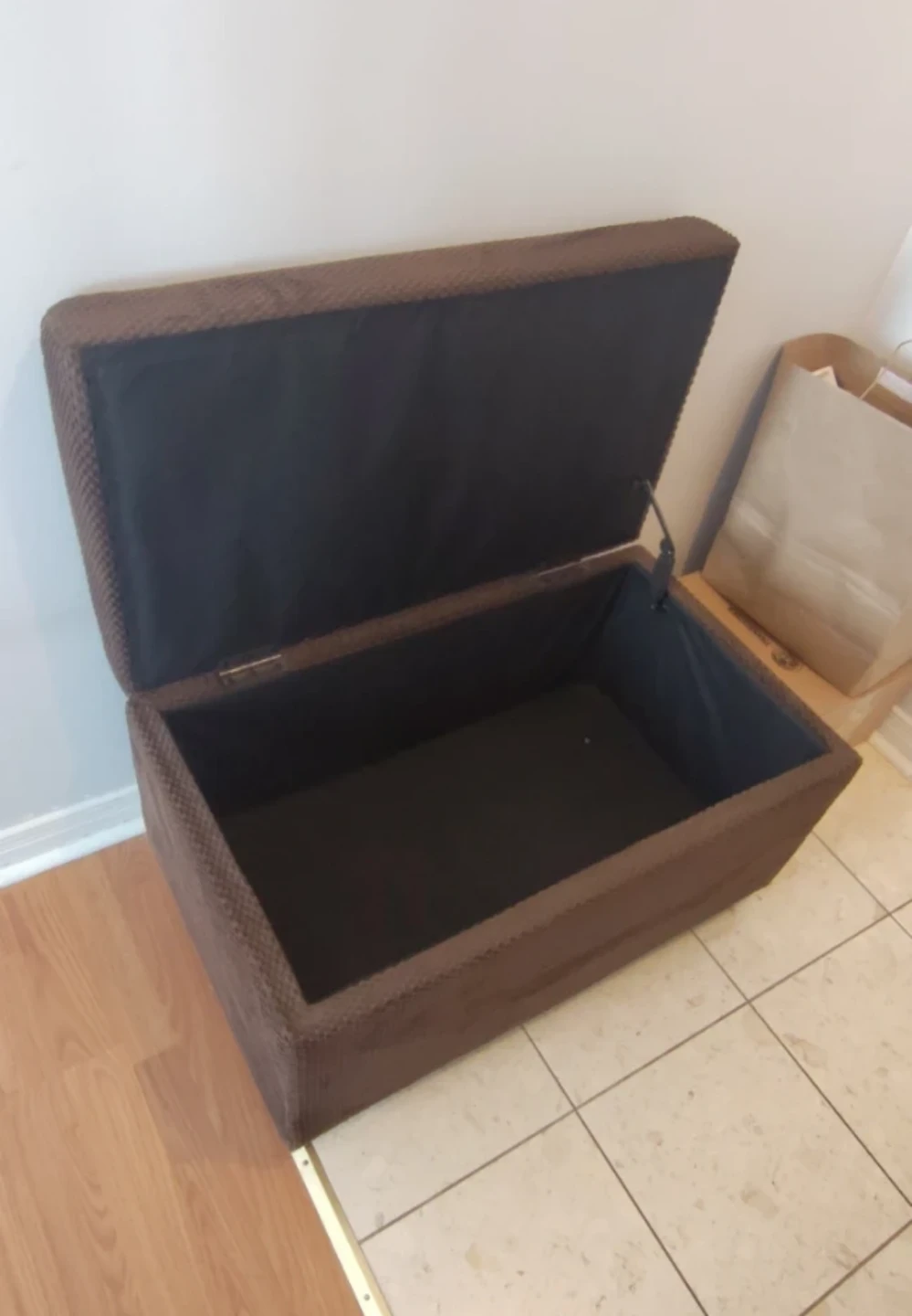 Brown Storage Ottoman Bench - photo 3